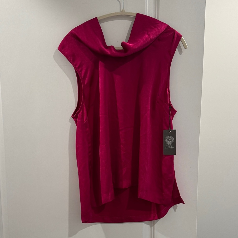 Vince Camuto Pink Cowl Neck Blouse | Spring Office L - Picture 4 of 6